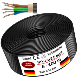 <a href="https://www.ebay.de/sch/i.html?_from=R40&amp;_nkw=MAS+Premium+100m+Erdkabel">MAS Premium 5-100m Erdkabel Starkstromkabel NYY-J 5x2,5 mm² Elektrokabel Made in Germany</a> oder bei <a href="https://www.amazon.de/s?k=MAS-Premium+Erdkabel+100m">Amazon</a>