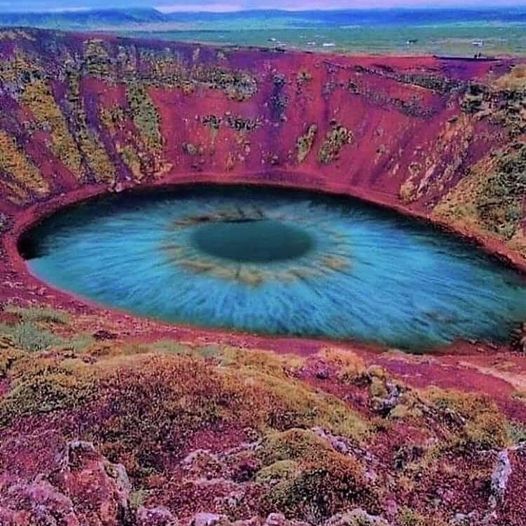Eye of the World - Kerid Crater Lake in Iceland #beautifulplanet